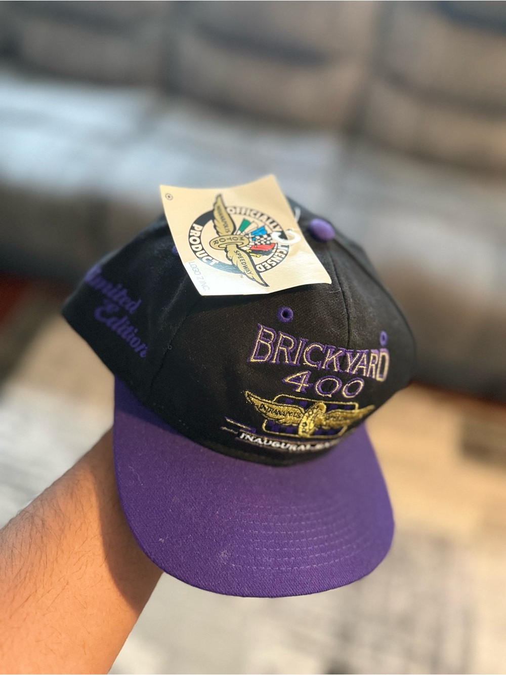 LOGO 7 Black & Purple Brickyard 400 Kids Hat